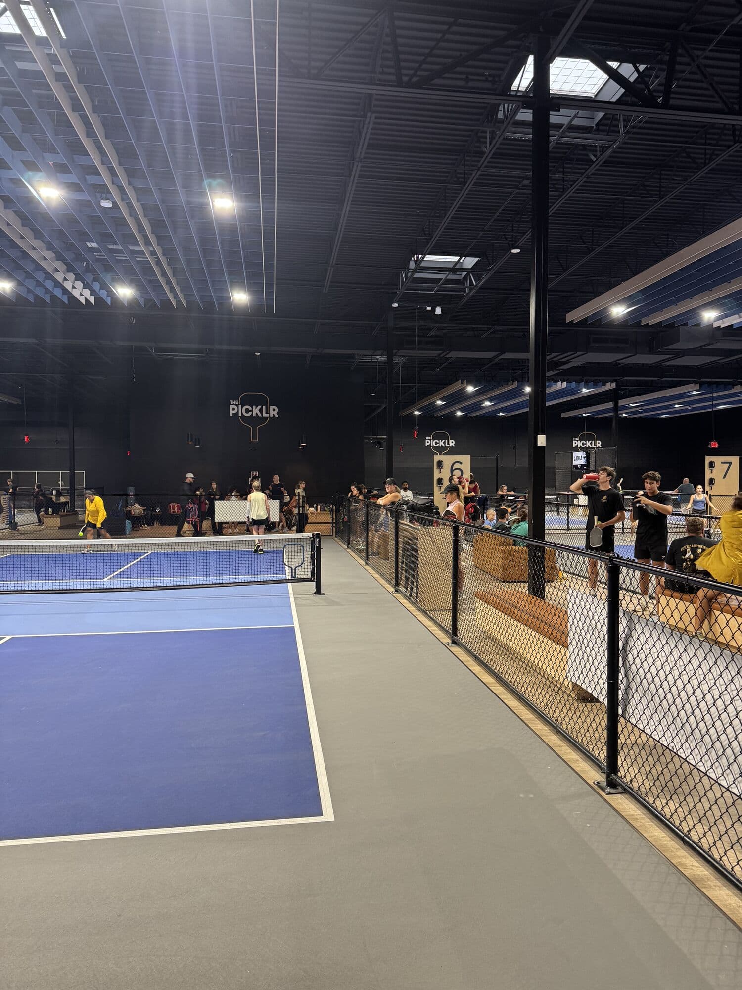 An empty court at The Picklr Cumming before first serve on Saturday