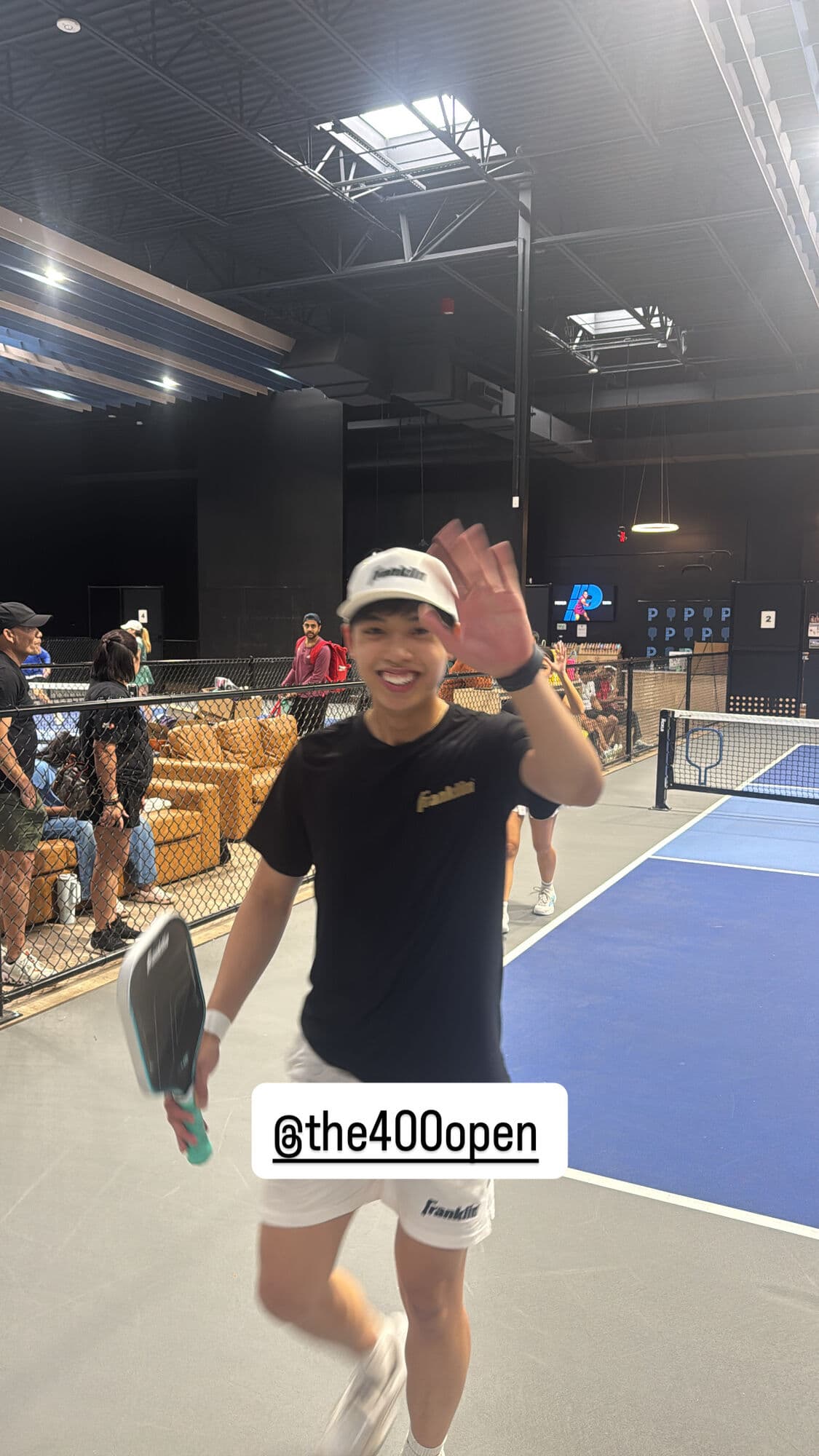 A player walking off court, from the @the400open Instagram story