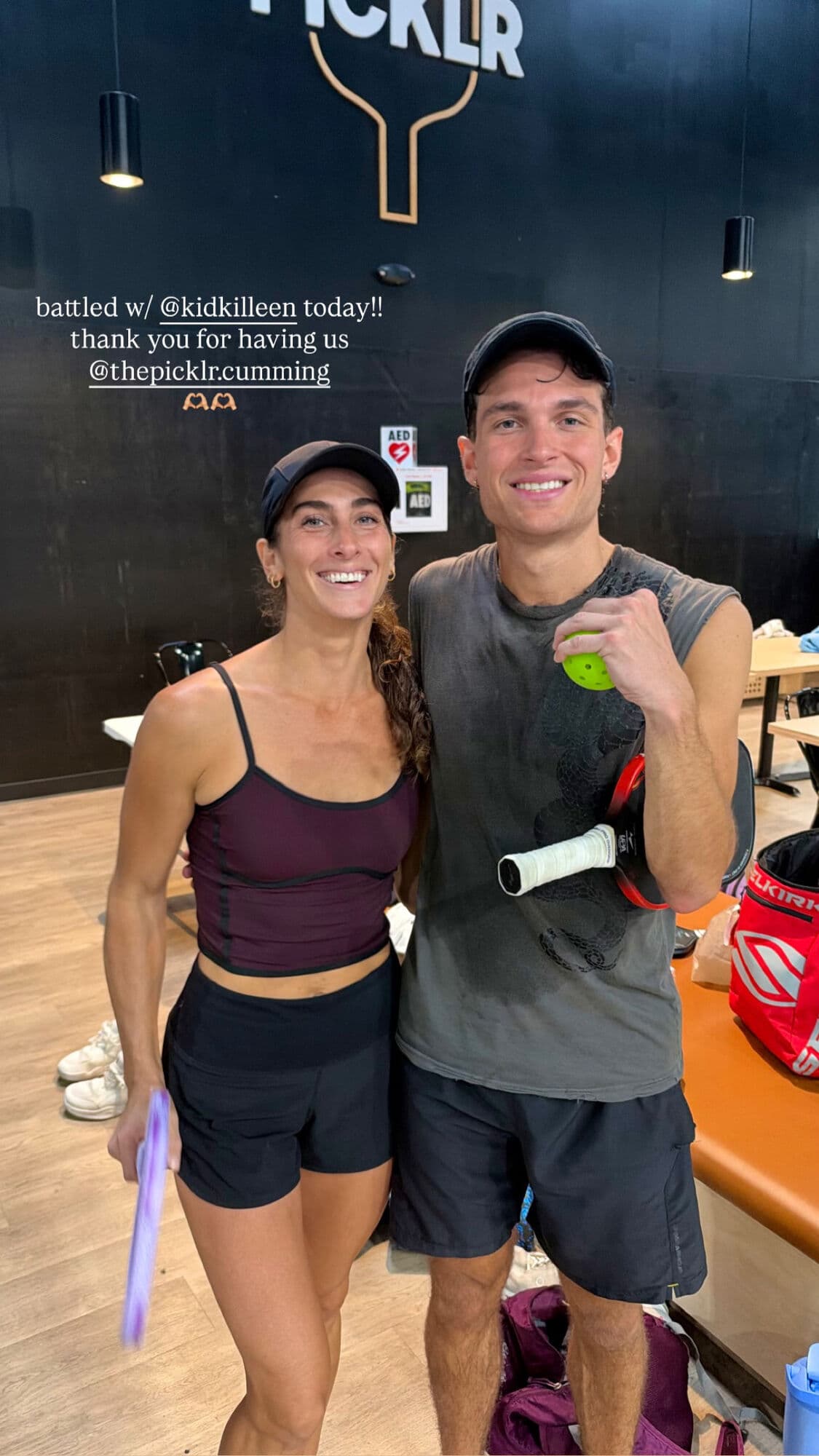 Two players thanking The Picklr Cumming in an Instagram story